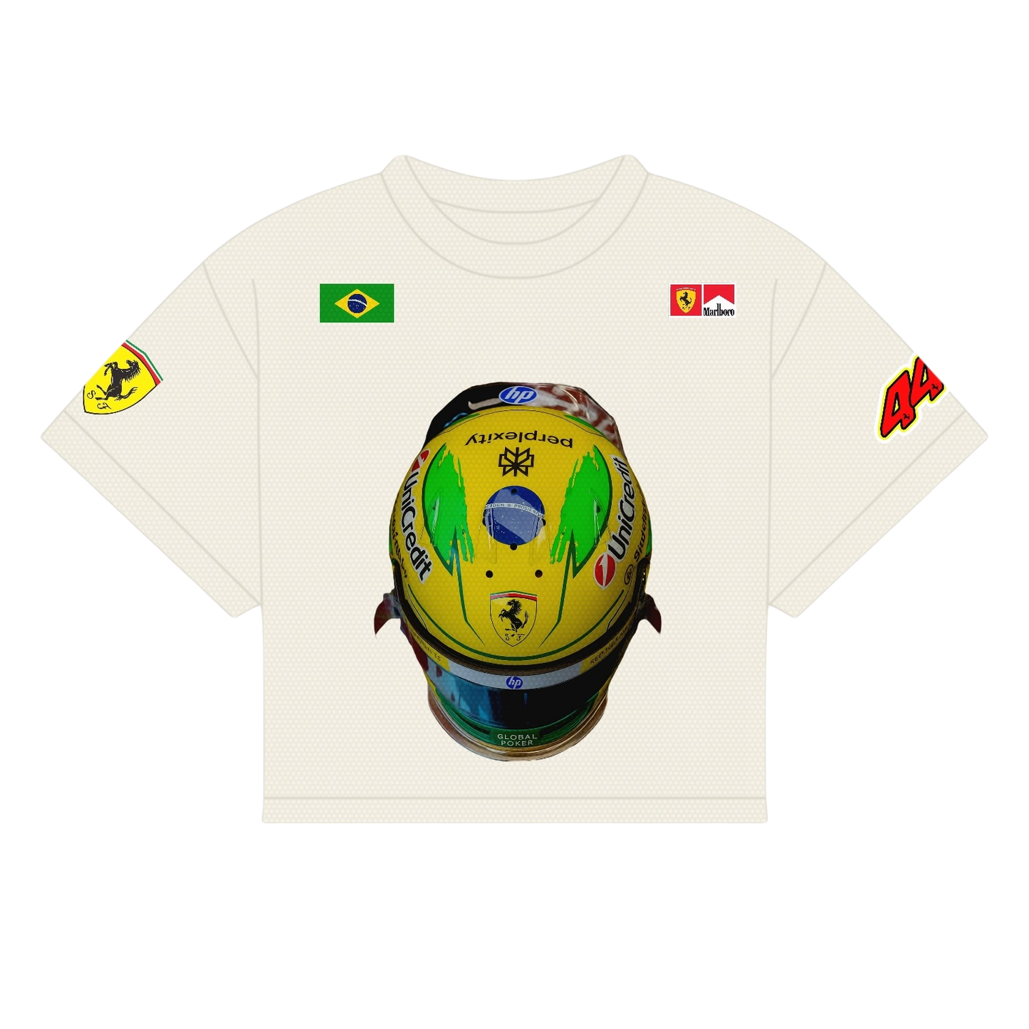 HAMILTON HELMET BRAZIL GP SHIRT | OFF WHITE